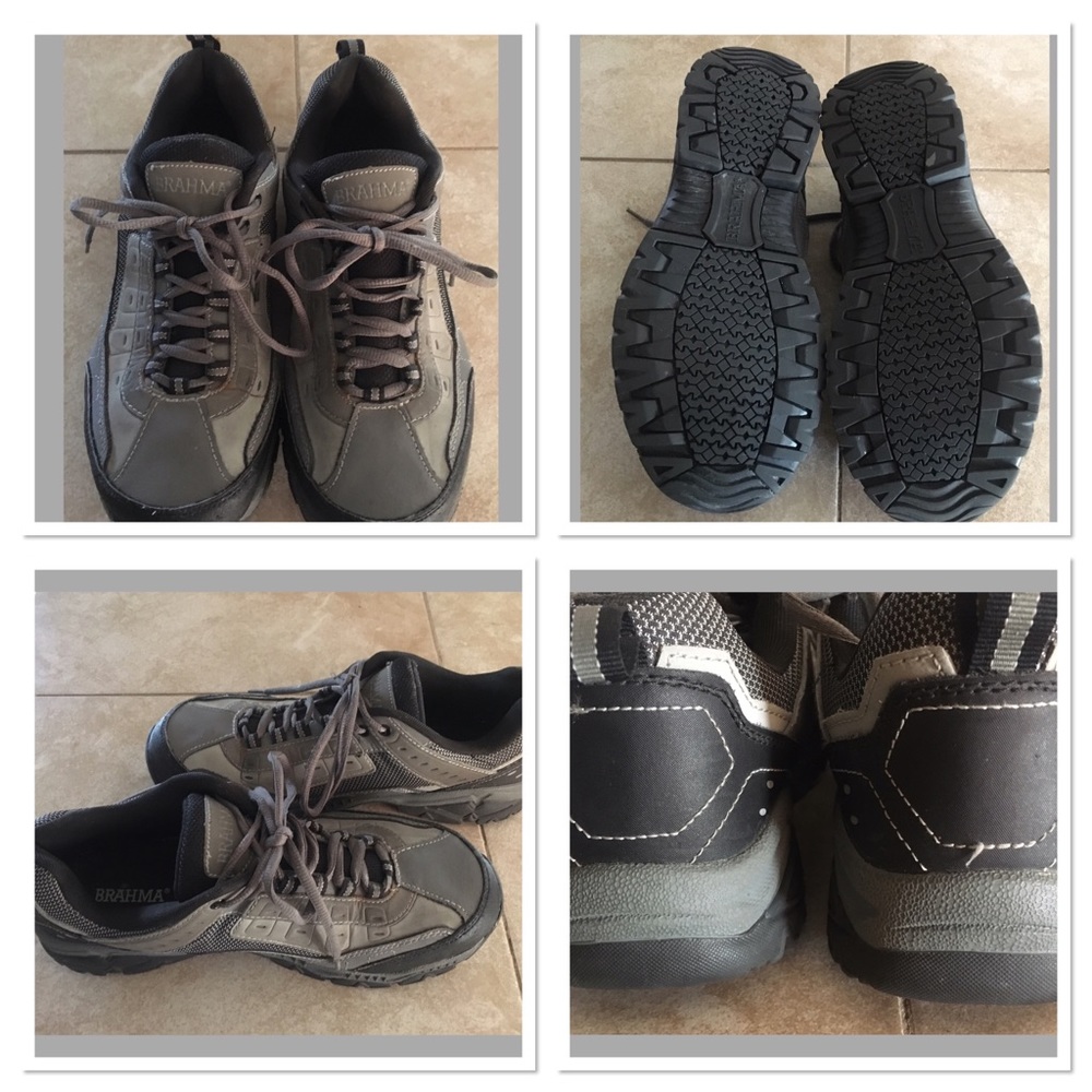 Brahma Mens Gray Steel Toe Safety Work Athletics